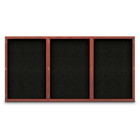 United Visual Products Sliding Door Indoor Enclosed Corkboard, 7 UV9028ACSH-WHITE-AMETHY